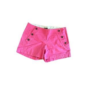 J.Crew City Fit Pink Sailor Button Shorts Stretch Cotton Size‎ 2 41679
